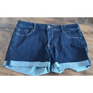Old Navy Rockstar Women’s Sz 8 Denim Jean Shorts Stretch Cuffed